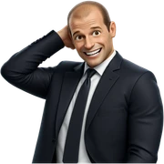 smiling man in formal attire sticker
