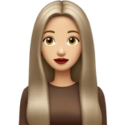 Amelije women, chocolate Brown Long hair, doll eyes ,red lips, light skin ￼ sticker
