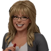 blonde girl in cosplay smile sticker