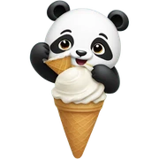 Panda eating ice cream sticker
