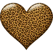leopard print heart sticker