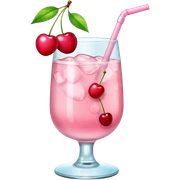 Pastel Pink Drink With Cherry sticker
