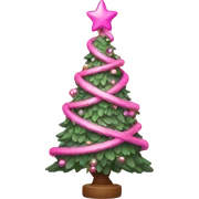 pink Christmas tree sticker