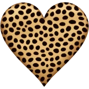 Leopard print heart sticker