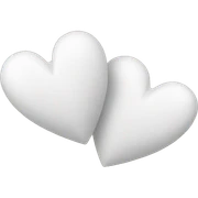 two white hearts sticker