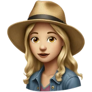 realistic portrait of a girl with hat sticker
