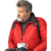 old man in red jacket sticker