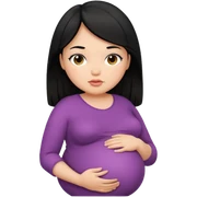 Fat pregnant girl with black hair and brunette skin and Black eyes sticker