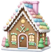 Pastel gingerbread house sticker