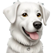 White dog sticker