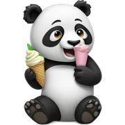 Panda eating ice cream sticker
