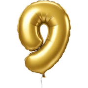 Foil balloon gold number 0 closed sticker