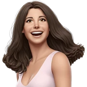 smiling girl with brown hair sticker