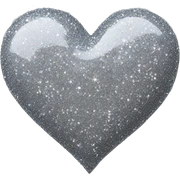Grey glitter heart sticker