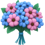 Blue and pink bouquet of flowers sticker