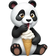 Panda eating ice cream sticker