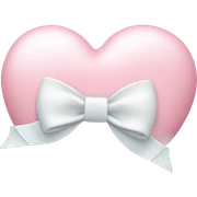Pastel pink heart with white bow sticker