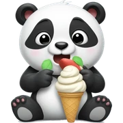 Panda eating ice cream sticker