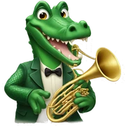 Alligator with French horn sticker