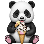 Panda eating ice cream sticker