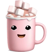 Light Pink mug of hot chocolate with marshmallows  sticker