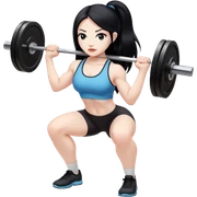 Pale girl with long black hair lifting weights deadlift sticker