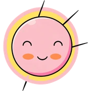 simple pink sun sticker