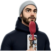 bearded boy in beanie sticker