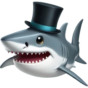 Shark with a top hat sticker