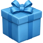 Blue present sticker