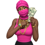 girl with money and jewelry sticker