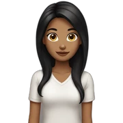 Girl black hair sticker