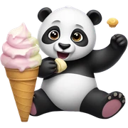Panda eating ice cream sticker