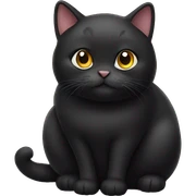 chubby black cat sticker