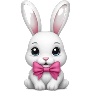 bunny with a bow sticker