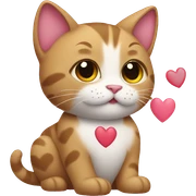 cat with hearts sticker