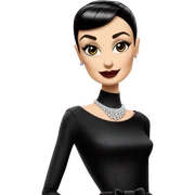Audrey Hepburn as Sabrina Barbie.Morticia Addams  sticker