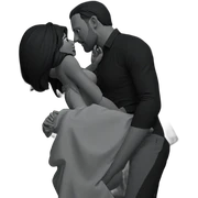 intimate monochrome couple portrait sticker