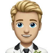 groom with light skin, brown hair and blue eyes sticker