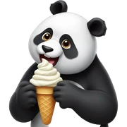 Panda eating ice cream sticker