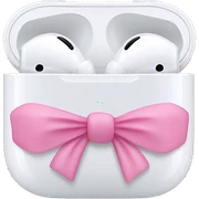 airpod max with pink bows on each side sticker