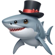Shark with a top hat sticker