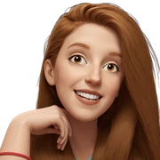 smiling girl with long hair sticker
