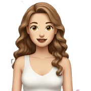 white girl with brown wavy hair holding pink peonies  sticker