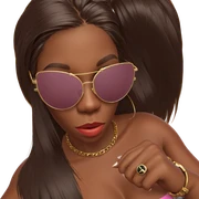 stylish girl with sunglasses sticker