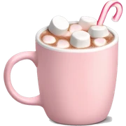 Light Pink mug of hot chocolate with marshmallows  sticker