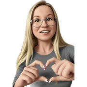 blonde girl with heart hands sticker