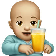 Baby with drink sticker