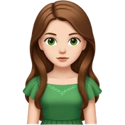 green dress white girl long brown hair sticker