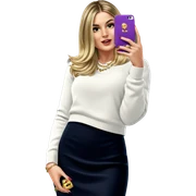 blonde girl with jewelry bag sticker